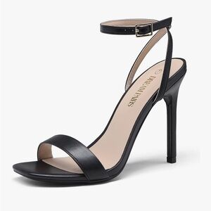 DREAM PAIRS Women’s High Stilettos Open Square Toe Ankle Strap Heels